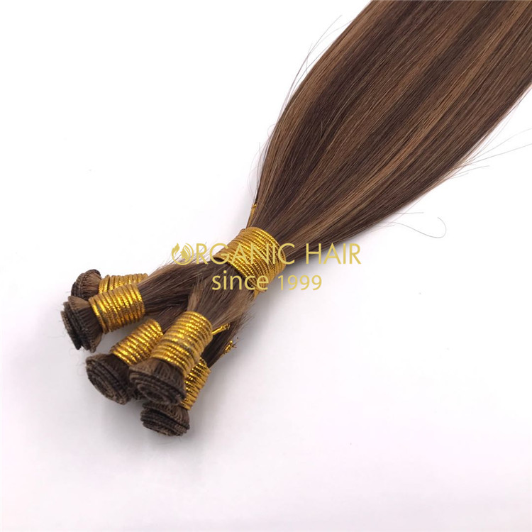 Human full cuticle intact hand tied wefts #3/6 color X285