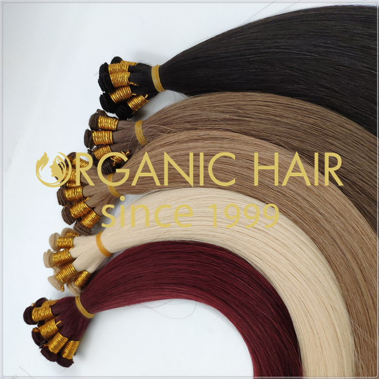 Wholesale virgin full cuticle intact hand tied wefts C092