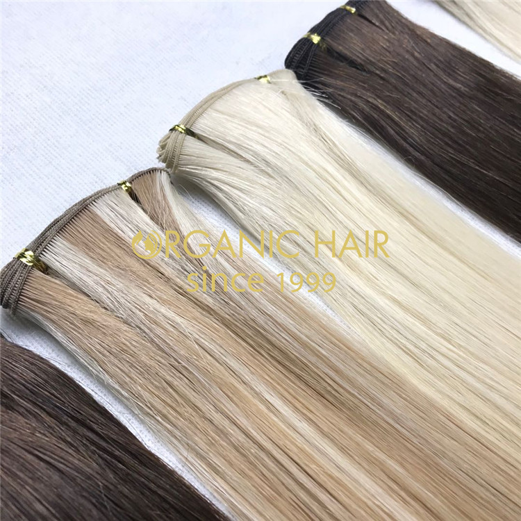 Hot shipping and human cuticle hand tied wefts X268