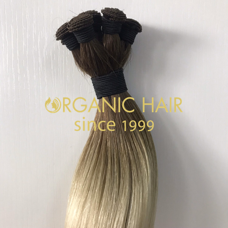  Cuticle intact ombre European hand-tied wefts wholesale H326