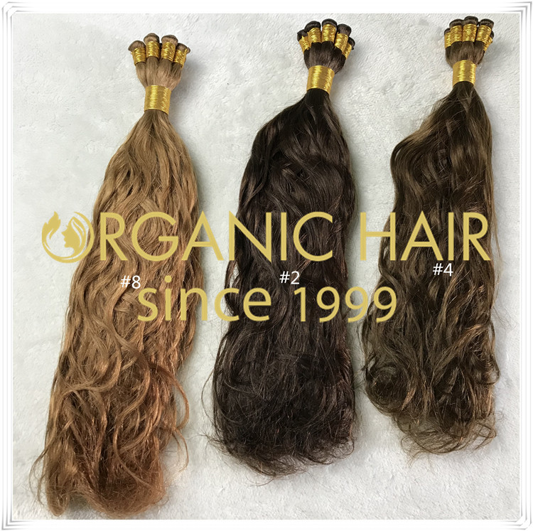 High quality silicone free hand tied weft hair extensions C041