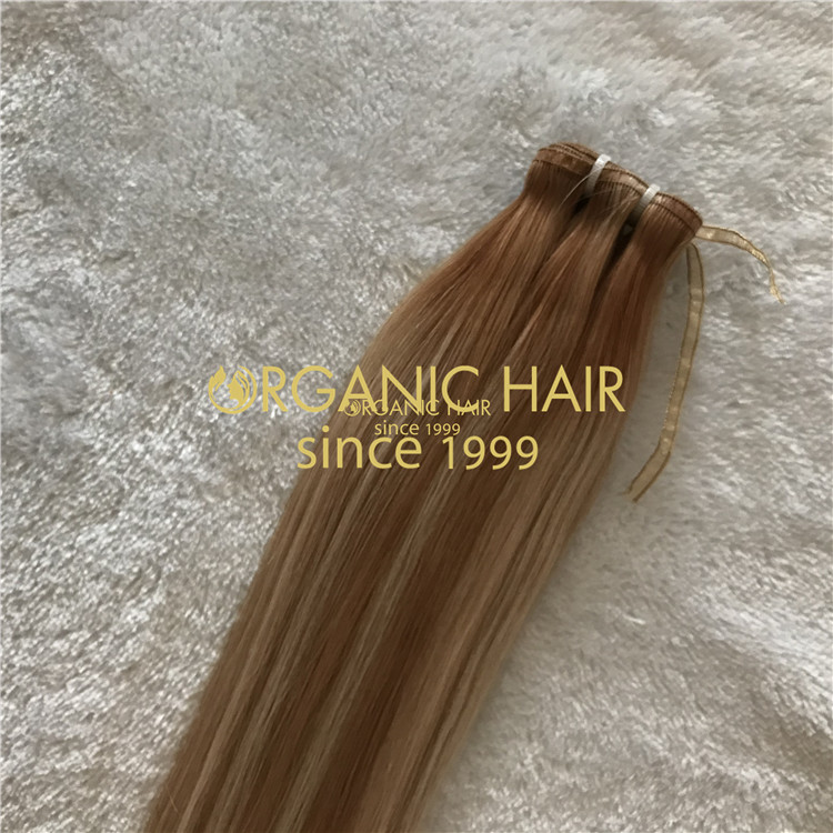 Highlighted flat weft hair extensions H124
