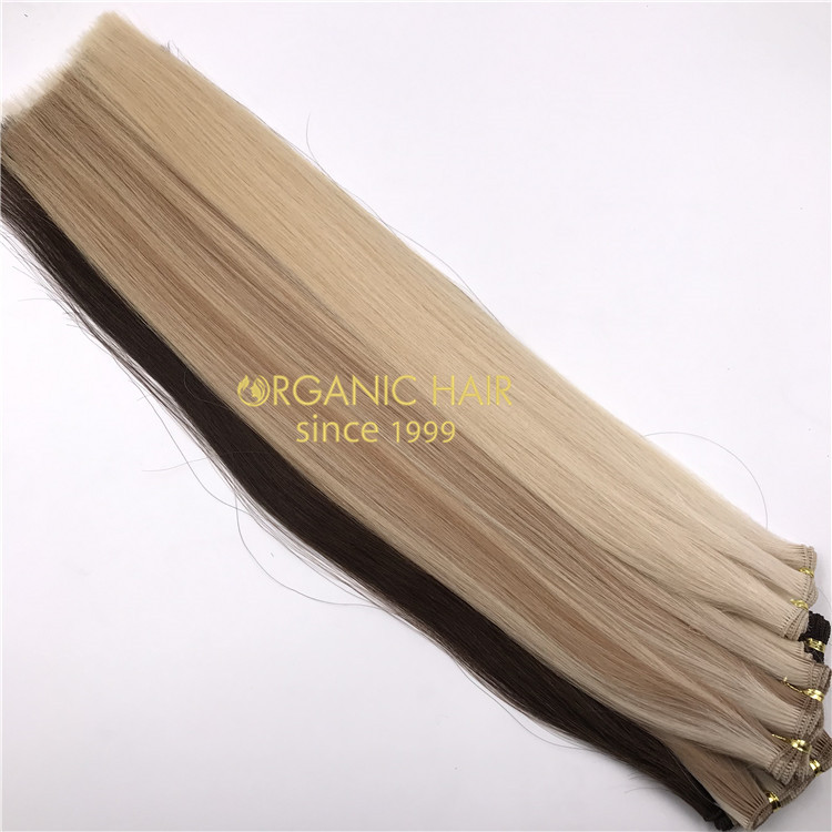 Hot shipping human hand tied wefts hair extensions X254