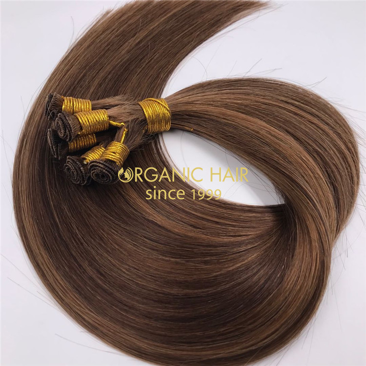 Human full cuticle intact hand tied wefts #3/6 color X285