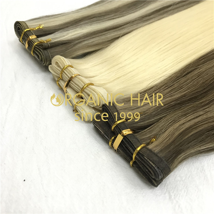 Wholesale human remy flat wefts hair extensions X373