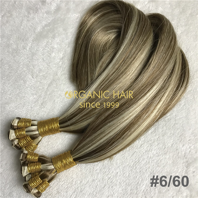 human full cuticle hand tied wefts and customized color X251