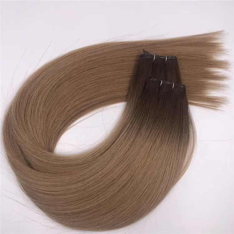 Wholesale human remy Genius weft customized rooted 3/18 color X398
