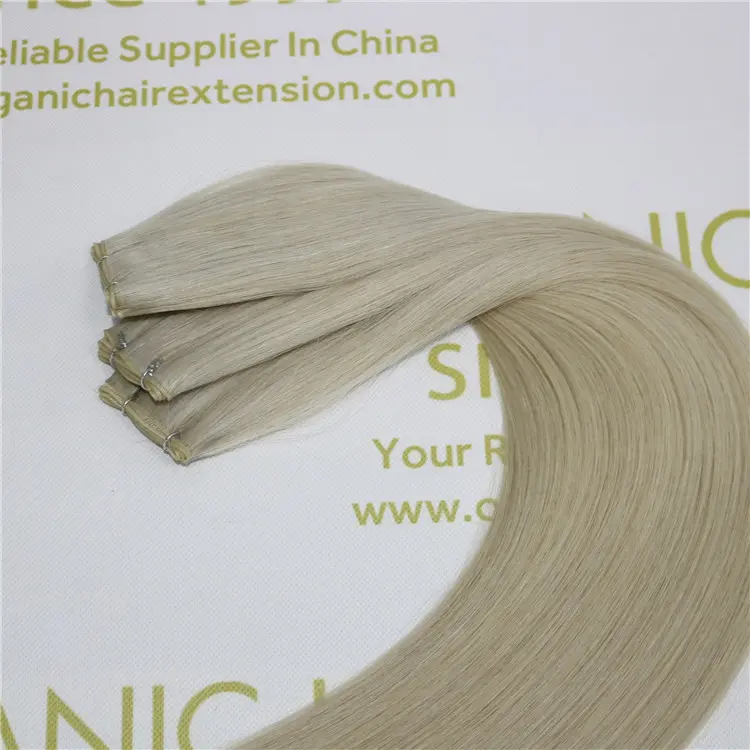 Human cuticle remy genius weft Ash blonde color X395