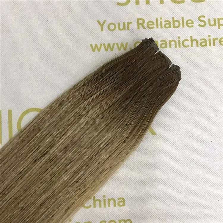 Best human full cuticle remy genius weft customized color R8P18/22 X407