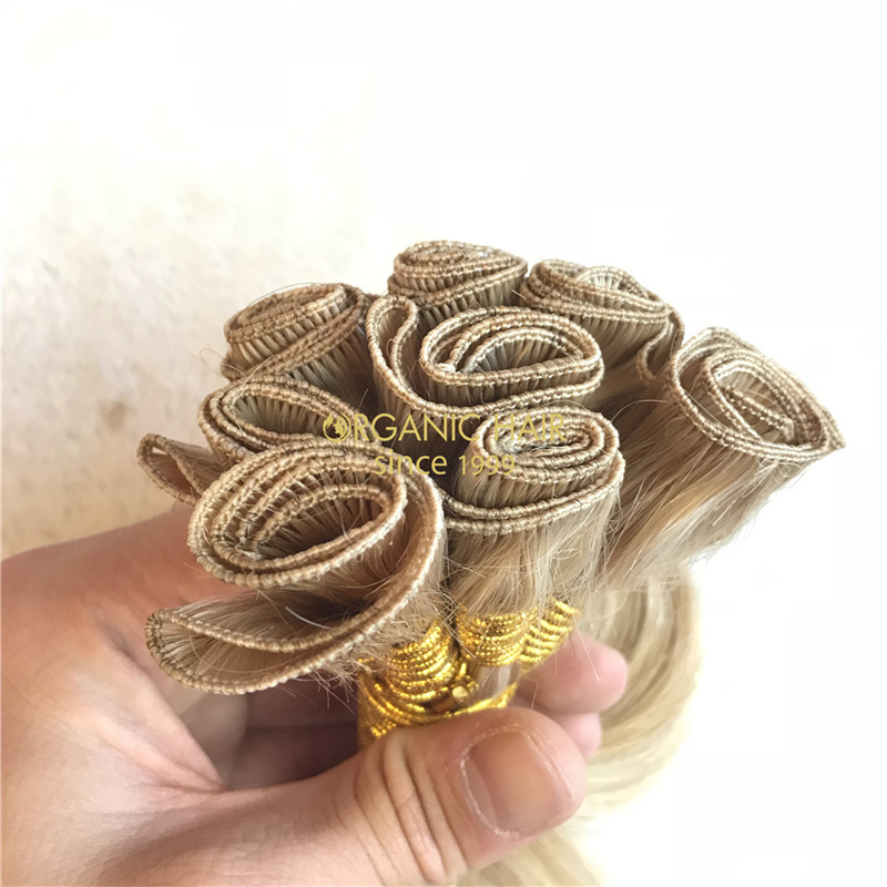 Wholesale strong durable remy human hand tied hairs V117