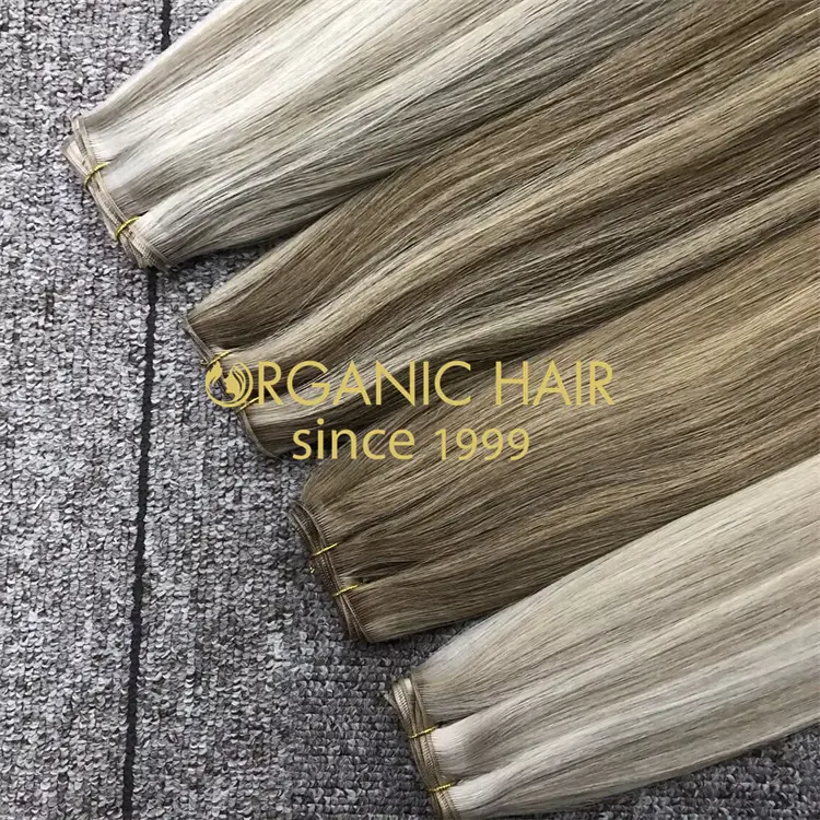 Wholesale human full cuticle intact genius weft hair extensions piano color  L