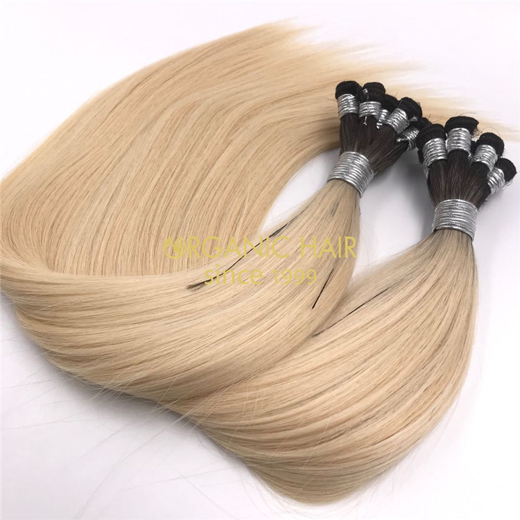 Rooted color full cuticle hand tied wefts hair extensions X271 ...