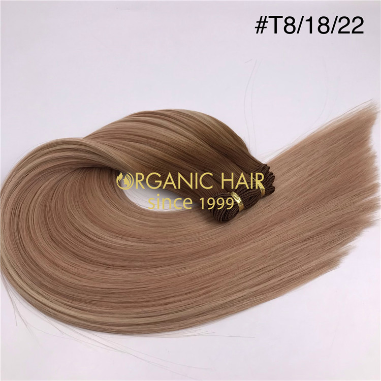 Wholesale customized color human hand tied wefts #T8/18/22 X349 