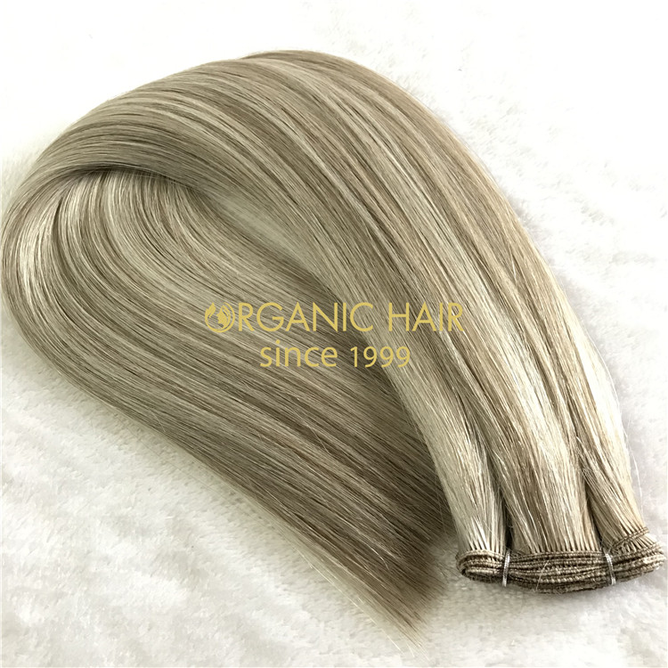 Hand tied wefts high end top hair extensions X252