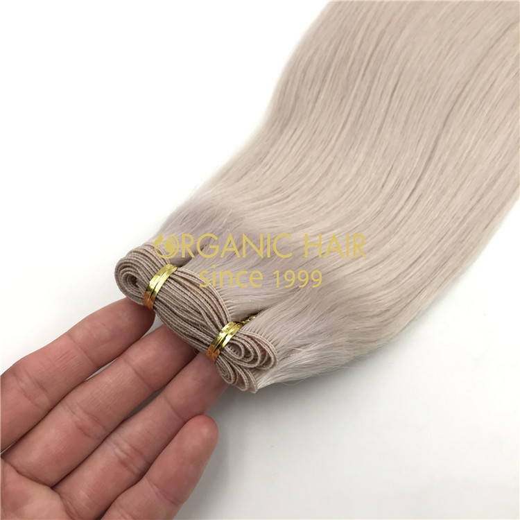 Wholesale human cuticle hand tied wefts #1001 color X343