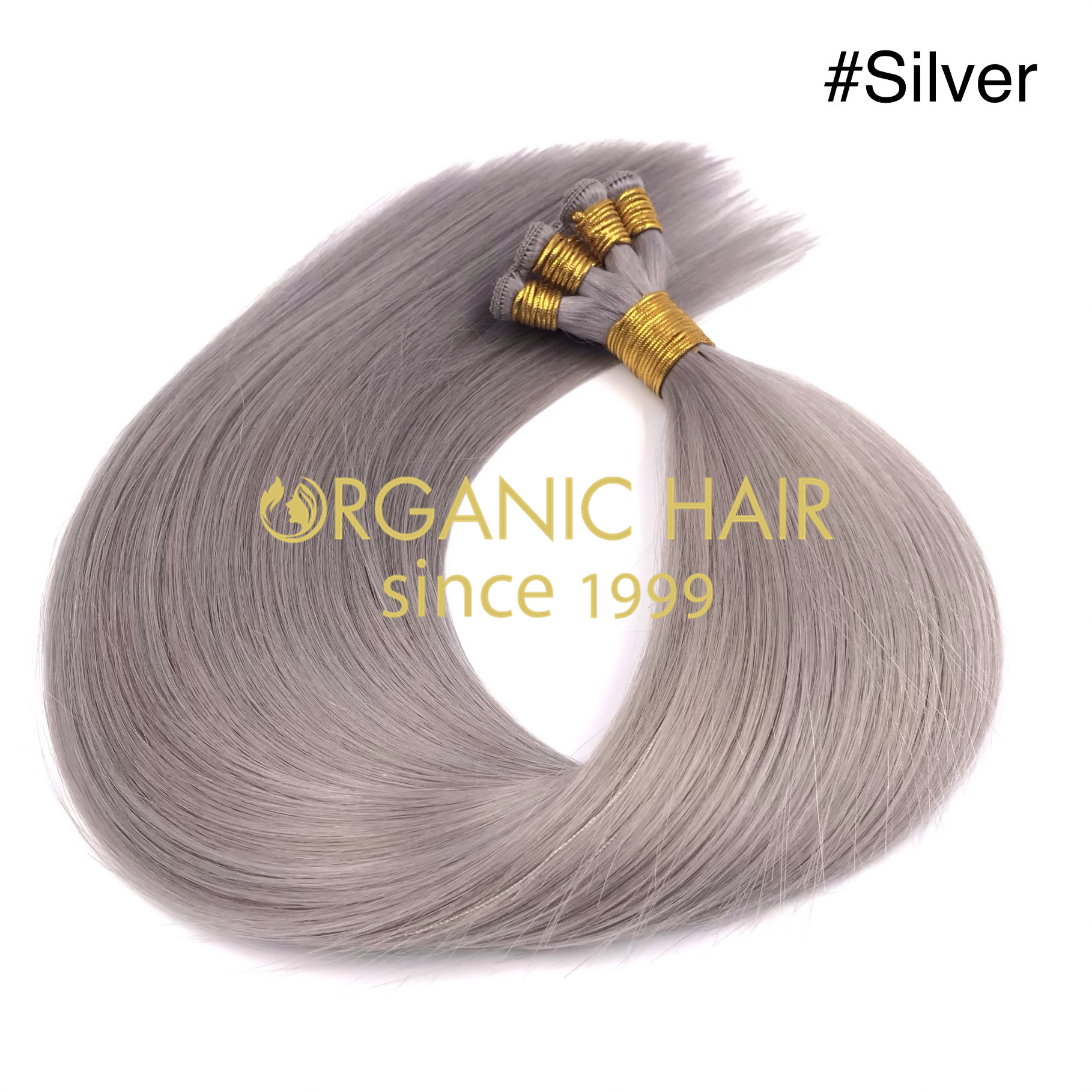 Wholesale sliver color human handtied wefts J03