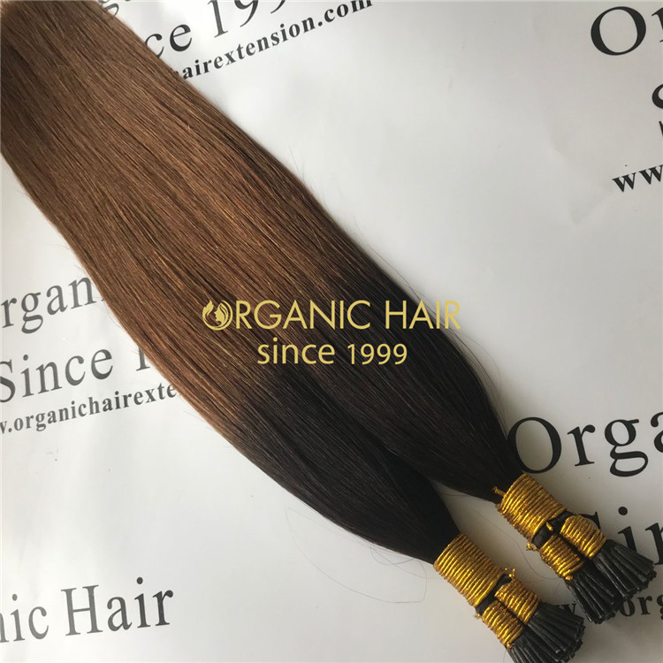 Human rooted color keratin itip hair extensions and good reviews X257