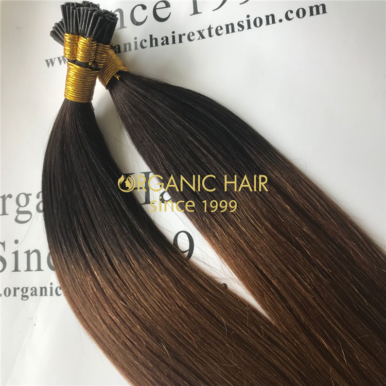 Human rooted color keratin itip hair extensions and good reviews X257