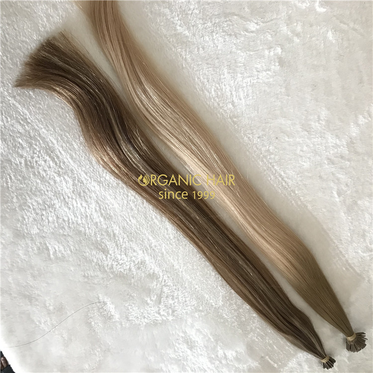 Human customized color keratin tip hair extensions X263