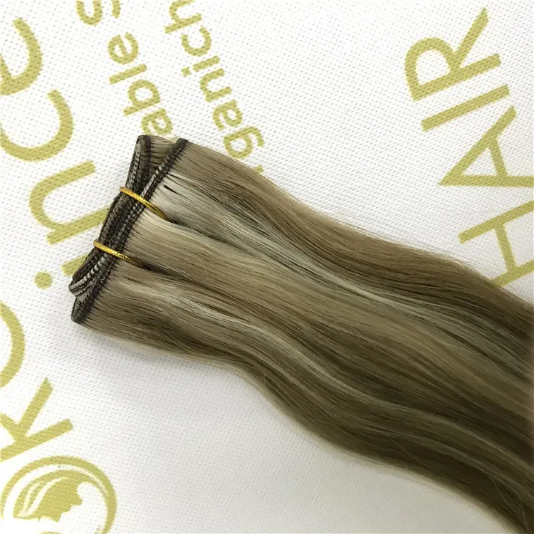 Wholesale human full cuticle intact Machine weft hair extensions piano color X399