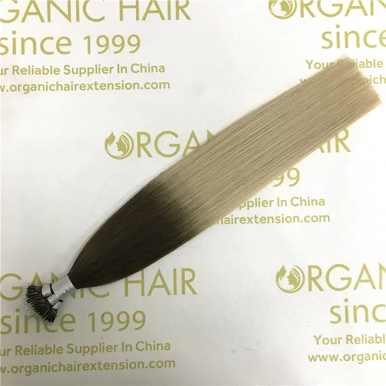Wholesale human Russian hair nano tip Ombre blonde color X402