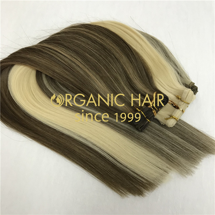 Wholesale human remy flat wefts hair extensions X373