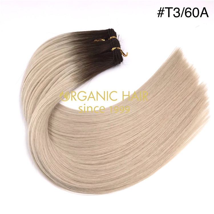 Wholesale human remy hand tied wefts hair extensions customized color X368