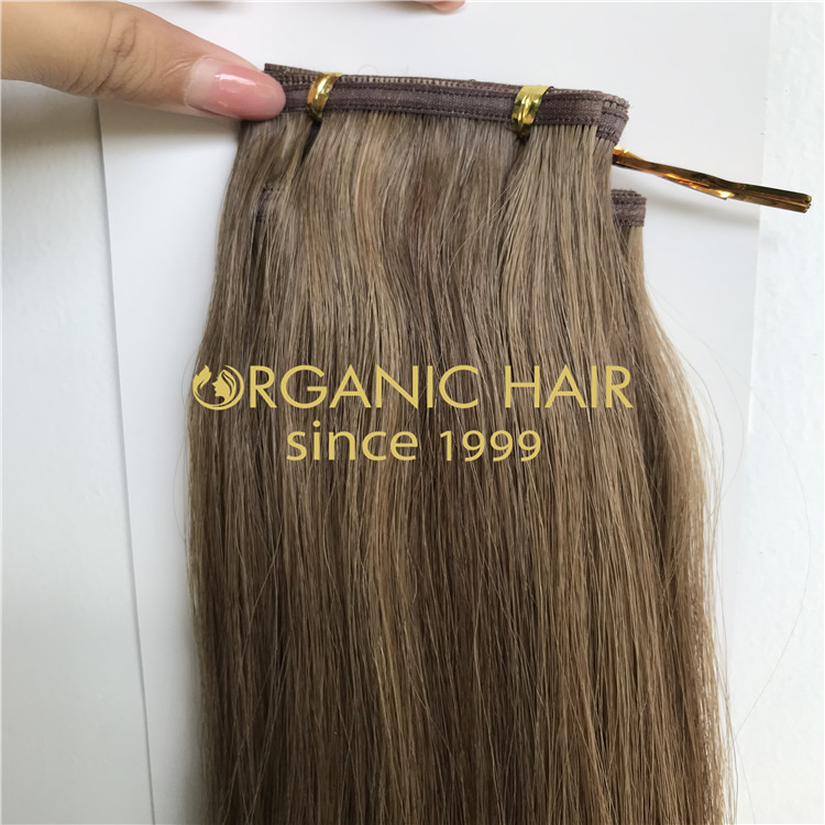 Cool ashy piano color hybrid weft extensions H311