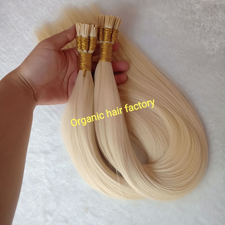 The lightest blond #60 i tip hair extension with best cuticle hair RB17