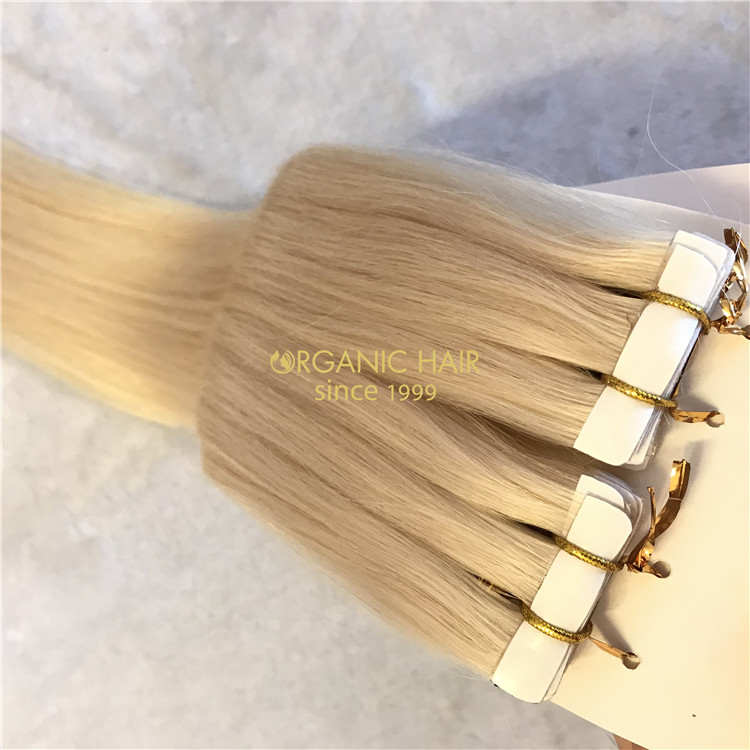Hot sale human blonde color invisible tape in hair X308