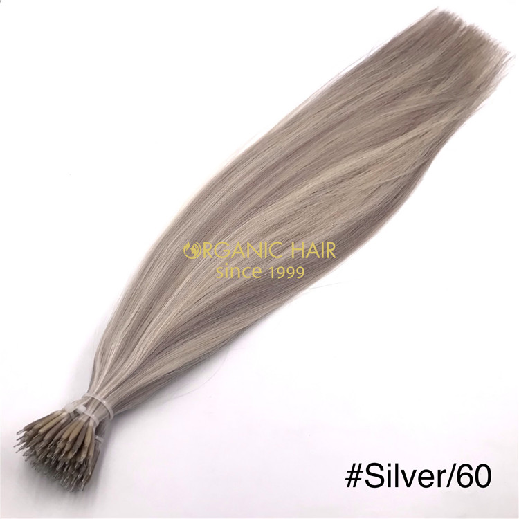 Wholesale customized piano color #silver/60 keratin nano ring X330