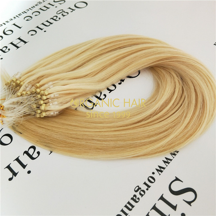 Remy hair micro ring hair extensions wholesale V70