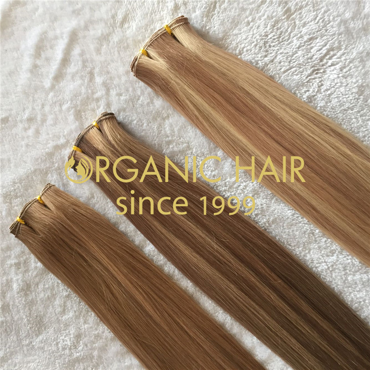 Mixed color--hand tied hair extensions.natural wave H129