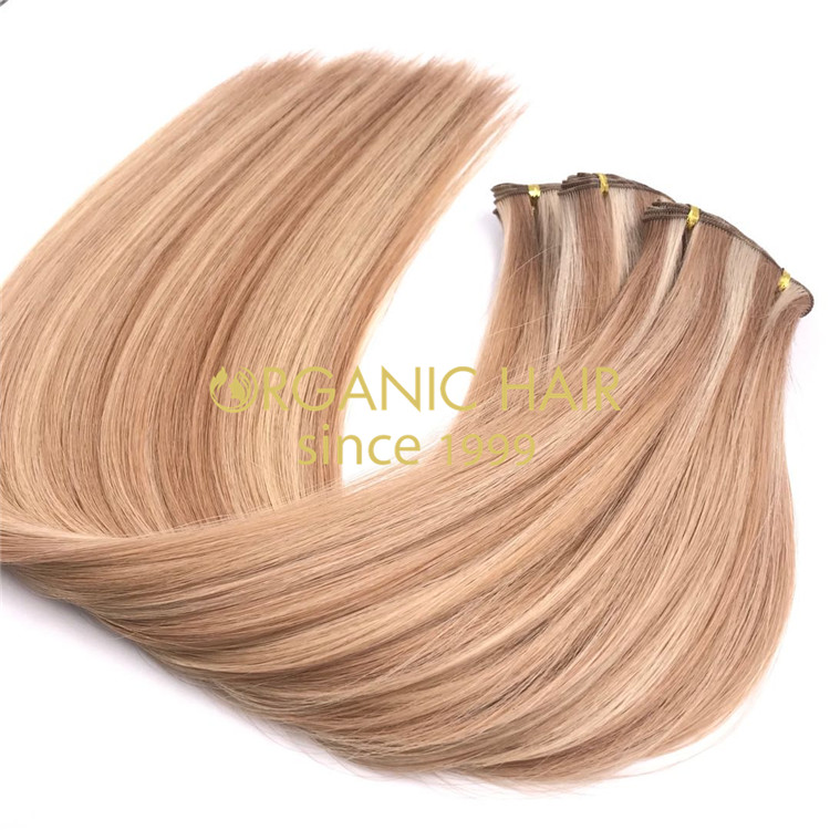 Piano color #14/613 cuticle intact hand tied wefts X266