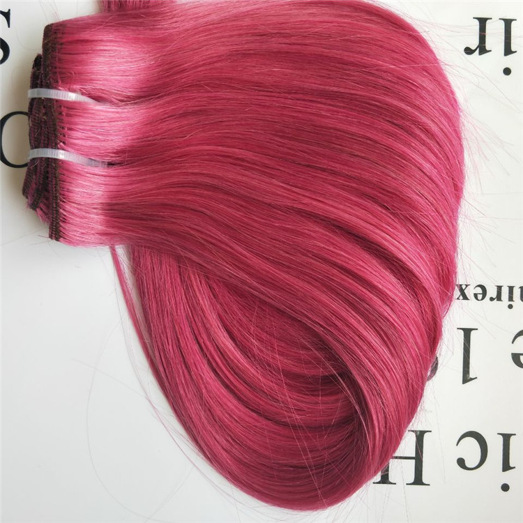 human hair clip in pink wholesale online shop C22
