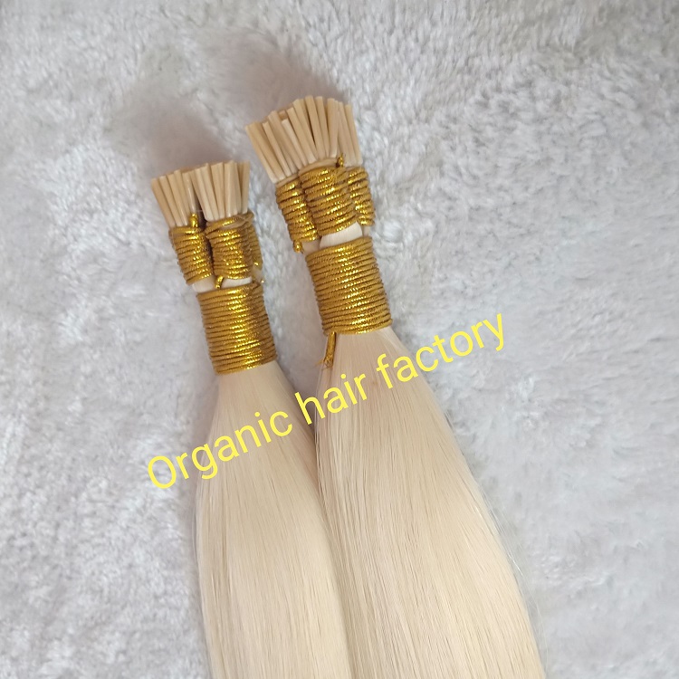 The lightest blond #60 i tip hair extension with best cuticle hair RB17