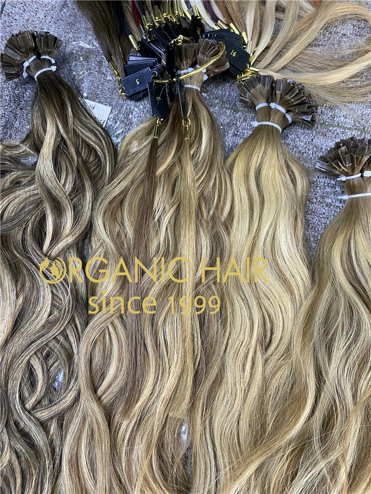 The best quality natural wave colored-keratin-hair extensions supplier -RB129