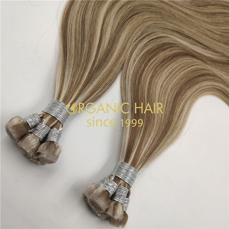 Wholesale human full cuticle Pu skin wefts hair extensions X334