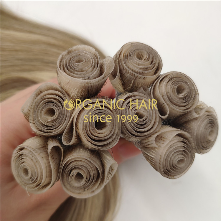 Wholesale human full cuticle Pu skin wefts hair extensions X334