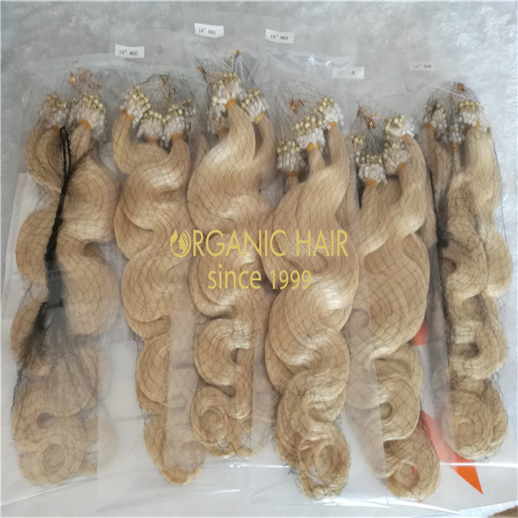 Remy hair micro ring hair extensions wholesale V70