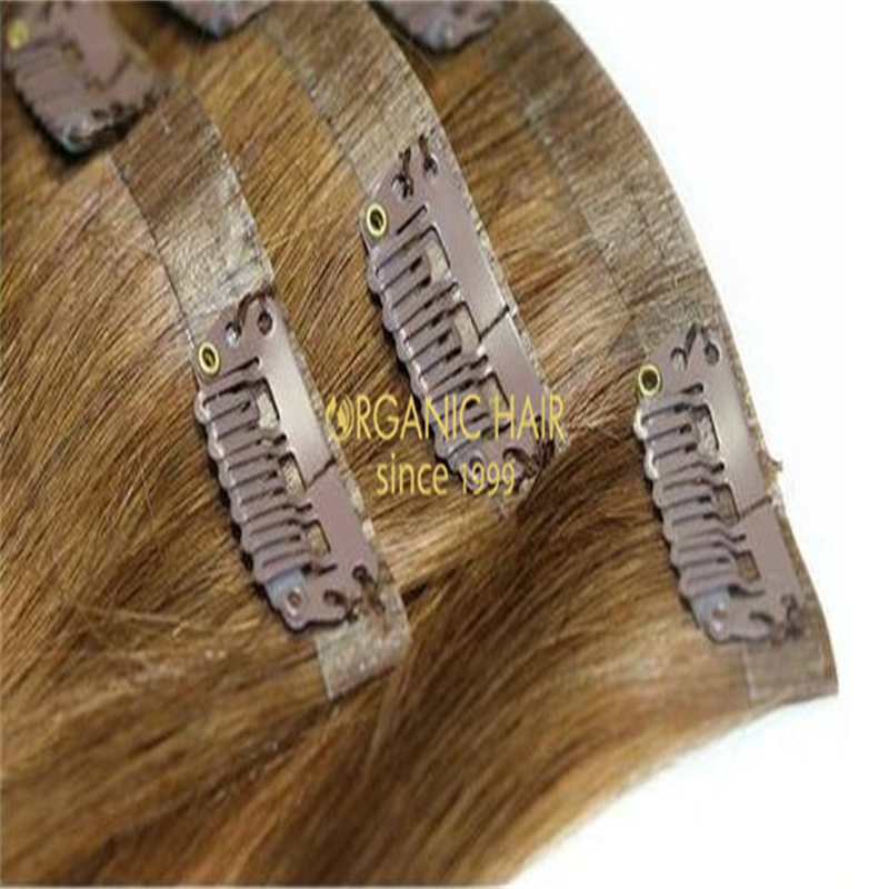 Premium remy human clip-in hair extensions factory V105