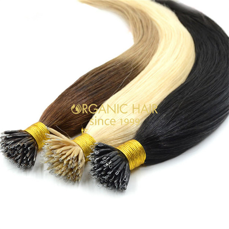 Wholesale 2021 hot-sale remy human nano ring hair extensions V113