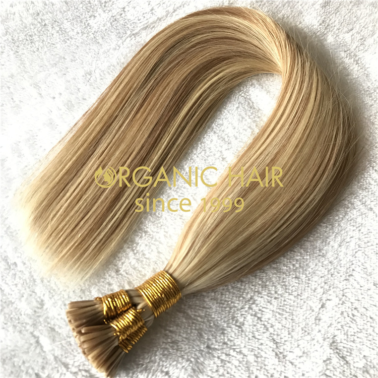 Wholesale virgin remy human pre bonded I tip extensions V74