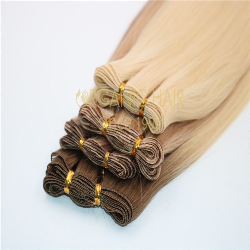 Best human hair hand-tied weft extensions wholesale  A16