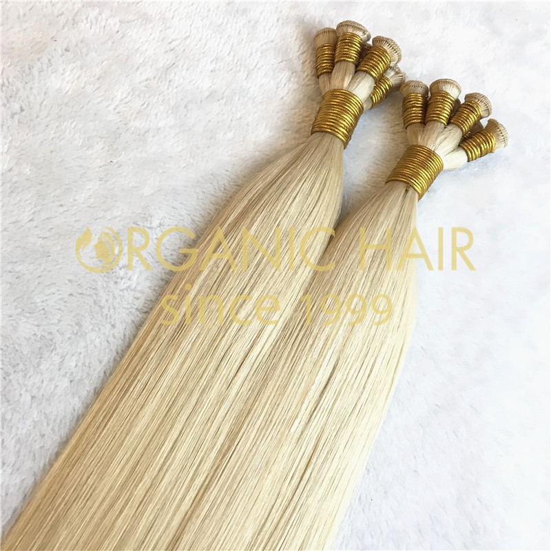 Cuticle remy hair hand-tied weft factory A14