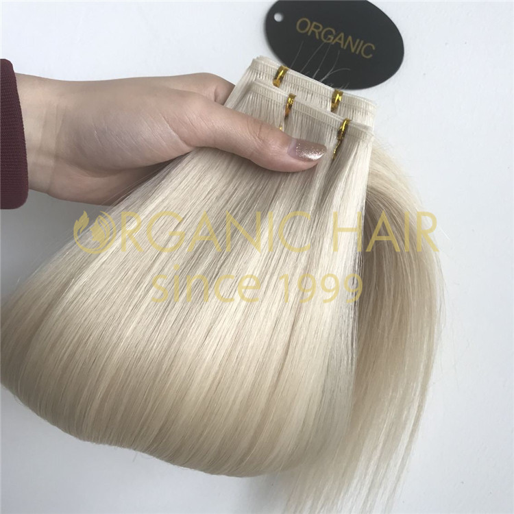 Human flat weft hair extensions wholesale A20