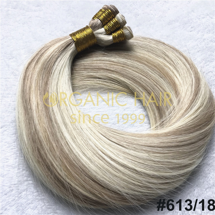 100% cuticle human hand-tied wefts wholesale A07