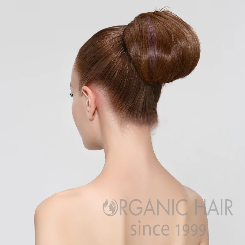 Top quality human hairpiece topknot hair extensions