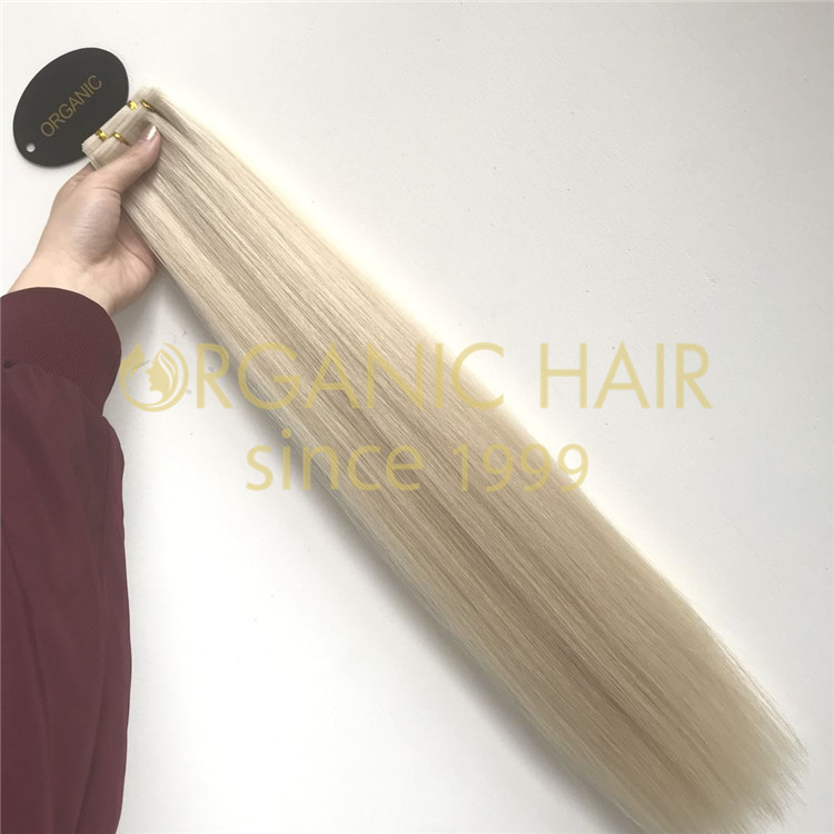 Human flat weft hair extensions wholesale A20