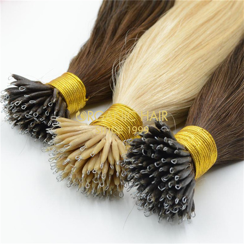 Wholesale 2021 hot-sale remy human nano ring hair extensions V113